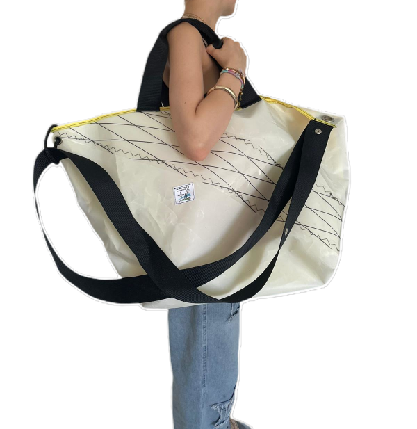Grand Sac Plage Tissu Voile Recyclé – Image 5