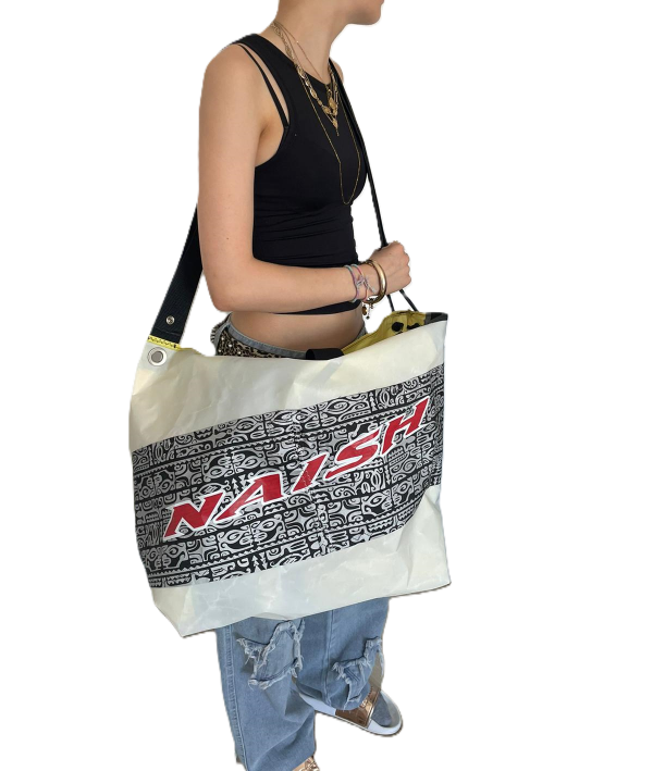 Grand Sac Plage Tissu Voile Recyclé – Image 6