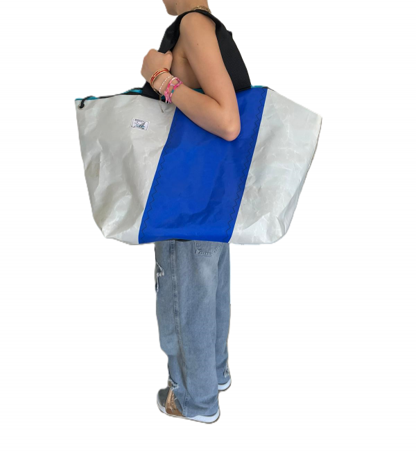 Grand Sac Plage Tissu Voile Recyclé – Image 5