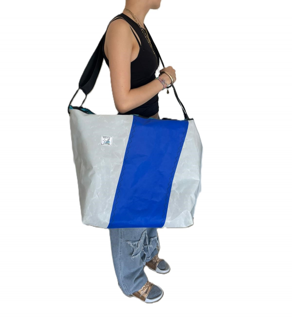 Grand Sac Plage Tissu Voile Recyclé – Image 4