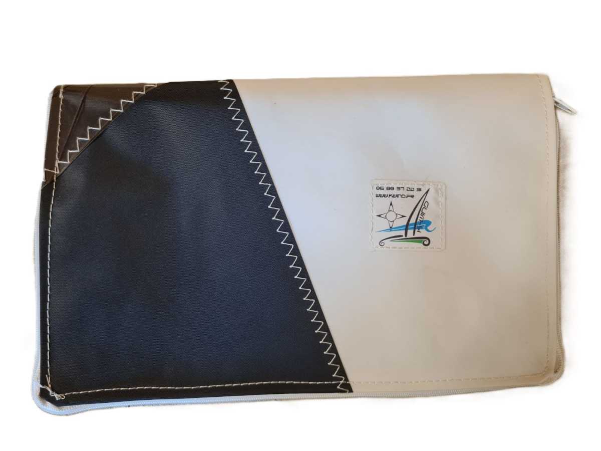 Housse Tablette Tissu voile recyclé Blanc-Noir – Image 2